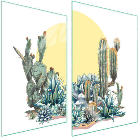 PLACA PROTECTORA DE VIDRIO PARA COCINA 2x35x52 CACTUS