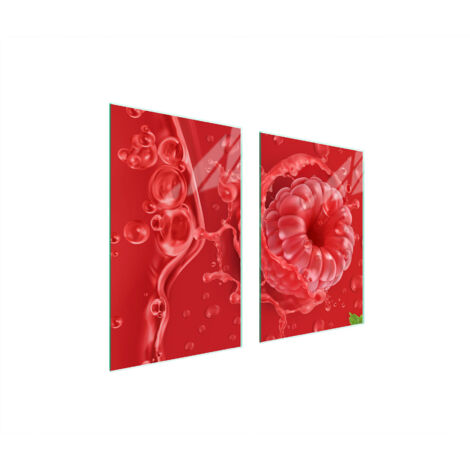 PLACA PROTECTORA DE VIDRIO PARA COCINA 65x52 FRAMBUESA