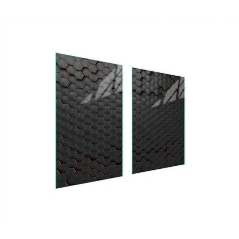 PLACA PROTECTORA DE VIDRIO PARA COCINA 65x52 NEGRO