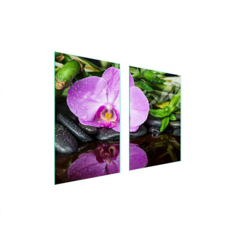 PLACA PROTECTORA DE VIDRIO PARA COCINA 65x52 ORQUÍDEA