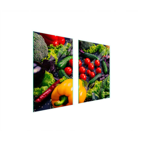 PLACA PROTECTORA DE VIDRIO PARA COCINA 65x52 VERDURAS