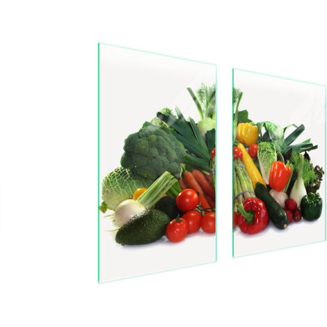 PLACA PROTECTORA DE VIDRIO PARA COCINA 65x52 VERDURAS