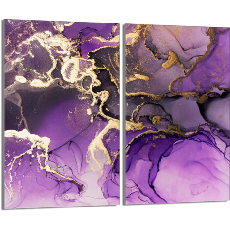 Placa protectora de vidrio para estufa 2x30x52 Morado