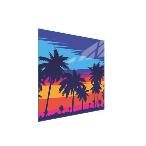 PLACA PROTECTORA DE VIDRIO PARA ESTUFA 50x52 PALMERAS