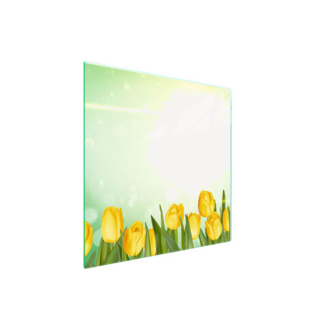 PLACA PROTECTORA DE VIDRIO PARA ESTUFA 50x52 TULIPANES