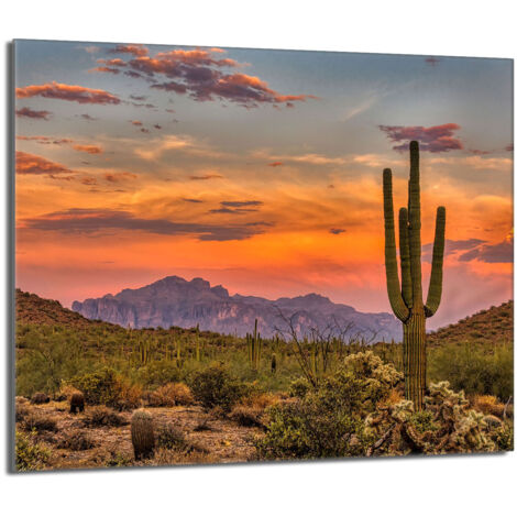 Placa protectora de vidrio para estufa 60x52 Montañas
