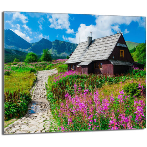 Placa protectora de vidrio para estufa 60x52 Montañas