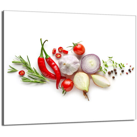 Placa protectora de vidrio para estufa 60x52 Verduras