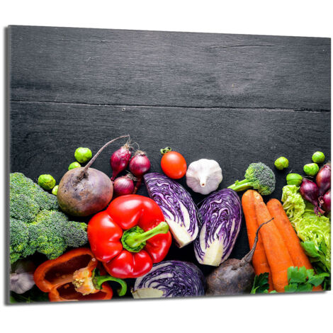 Placa protectora de vidrio para estufa 60x52 Verduras