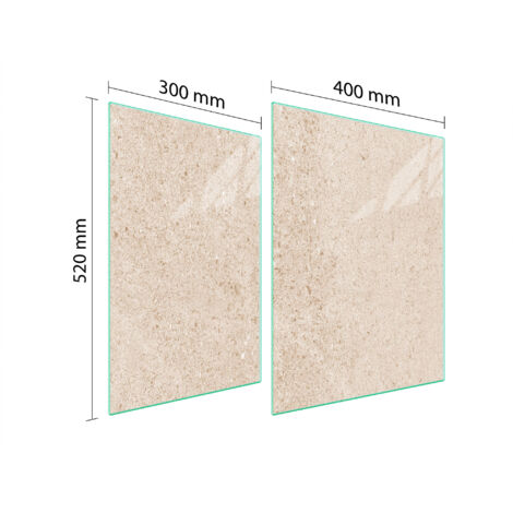 PLACA PROTECTORA DE VIDRIO PARA ESTUFA 70x52 BEIGE