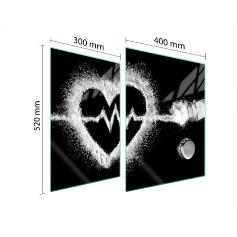 PLACA PROTECTORA DE VIDRIO PARA ESTUFA 70x52 CORAZÓN