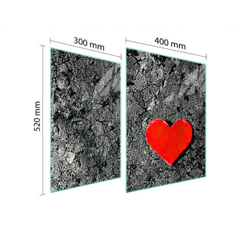 PLACA PROTECTORA DE VIDRIO PARA ESTUFA 70x52 CORAZÓN