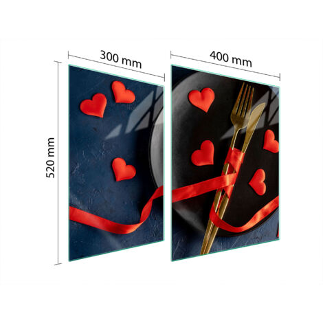 PLACA PROTECTORA DE VIDRIO PARA ESTUFA 70x52 CORAZÓN