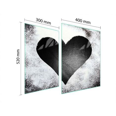 PLACA PROTECTORA DE VIDRIO PARA ESTUFA 70x52 CORAZÓN