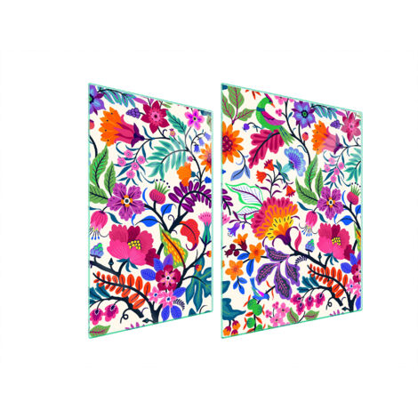 PLACA PROTECTORA DE VIDRIO PARA ESTUFA 70x52 FLORES