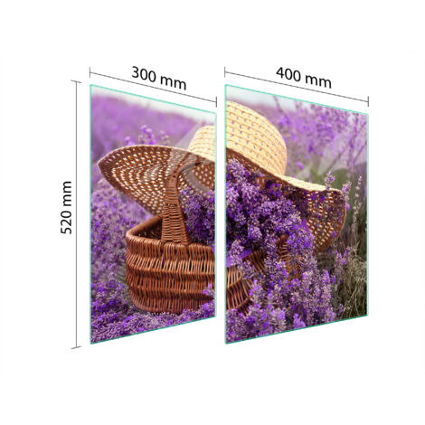 PLACA PROTECTORA DE VIDRIO PARA ESTUFA 70x52 LAVANDA