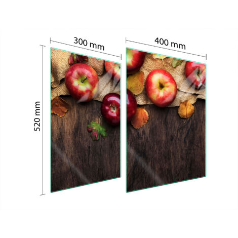 PLACA PROTECTORA DE VIDRIO PARA ESTUFA 70x52 MANZANAS