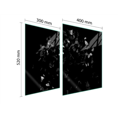 PLACA PROTECTORA DE VIDRIO PARA ESTUFA 70x52 NEGRO