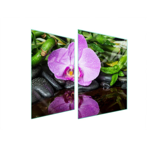 PLACA PROTECTORA DE VIDRIO PARA ESTUFA 70x52 ORQUÍDEA