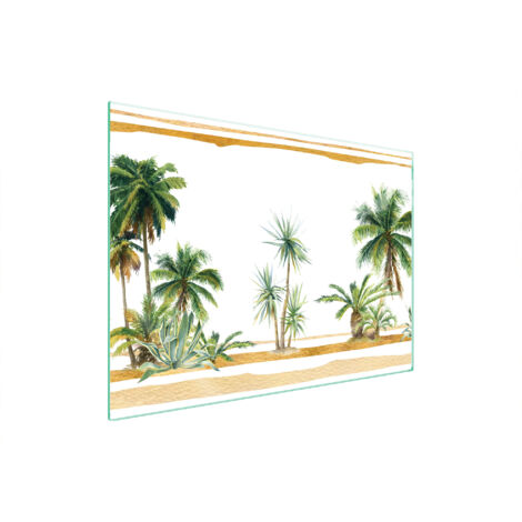 PLACA PROTECTORA DE VIDRIO PARA ESTUFA 70x52 PALMERAS