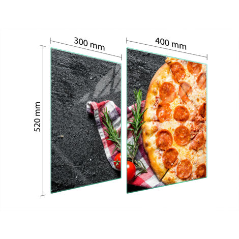 PLACA PROTECTORA DE VIDRIO PARA ESTUFA 70x52 PIZZA