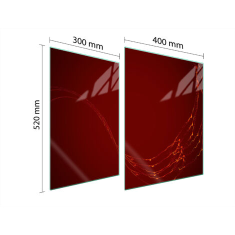 PLACA PROTECTORA DE VIDRIO PARA ESTUFA 70x52 ROJO