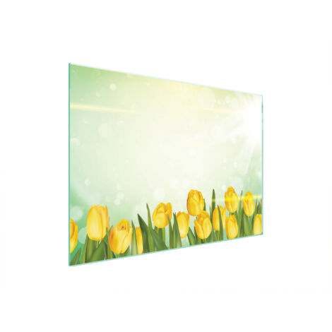 PLACA PROTECTORA DE VIDRIO PARA ESTUFA 70x52 TULIPANES