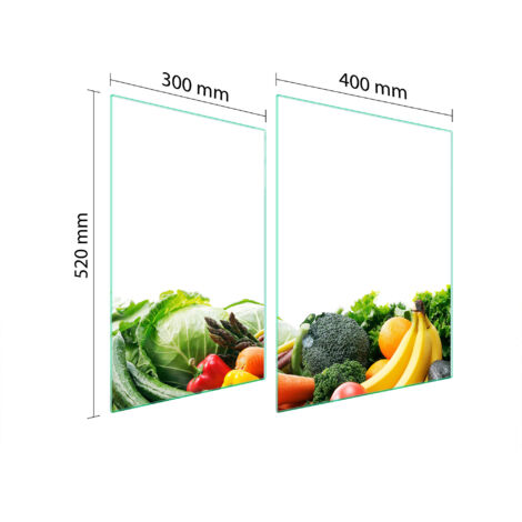 PLACA PROTECTORA DE VIDRIO PARA ESTUFA 70x52 VERDURAS
