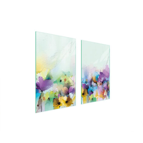 PLACA PROTECTORA DE VIDRIO PARA ESTUFA 75x52 FLORES