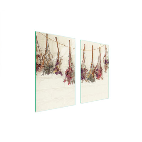 PLACA PROTECTORA DE VIDRIO PARA ESTUFA 75x52 FLORES