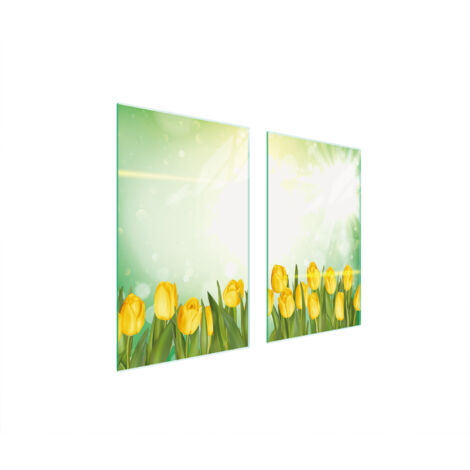 PLACA PROTECTORA DE VIDRIO PARA ESTUFA 75x52 TULIPANES