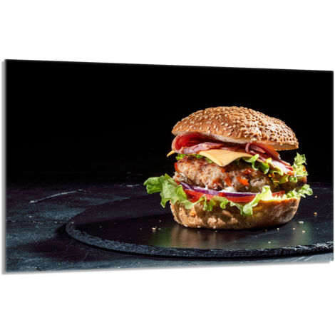 Placa protectora de vidrio para estufa 80x52 Hamburguesa