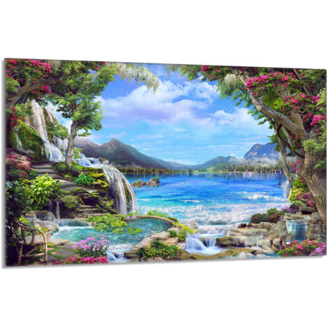 Placa protectora de vidrio para estufa 80x52 Montañas