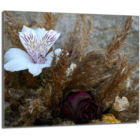 Placa protectora de vidrio para la estufa 60x52 Orchidea