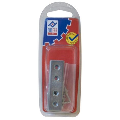 PLACA RECTA UNION ZN BL.4 PZS - 60X15 MM