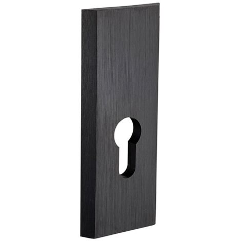 Placa rectangular negra para manija de puerta FLOKO