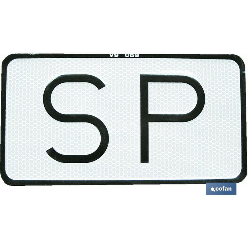 

Placa sp v-9 servicio publico 15x75cm