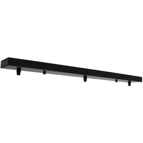 Placa techo metálica negra 70cm para 2–3 lámparas