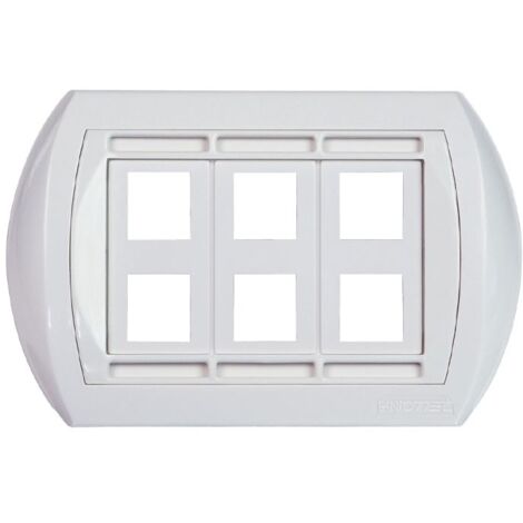 Placa universal independiente Fanton 6 salidas RJ45 blanco 23953