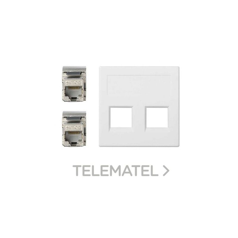 

Placa Vd Plana Sg 2 Cat6A Ftp Blanco Simon Connect 50001189-030