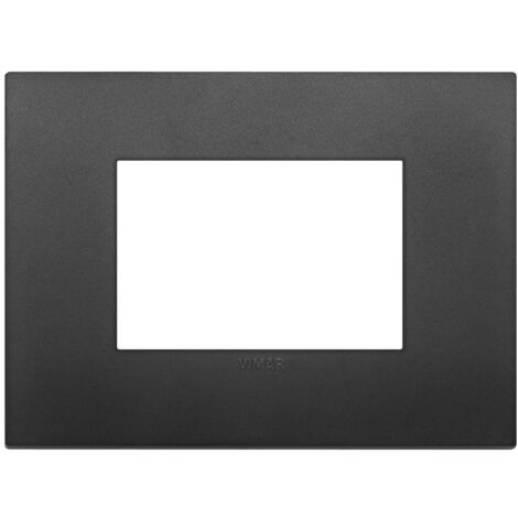Placa Vimar Arke 3 módulos clásico negro 19653.71