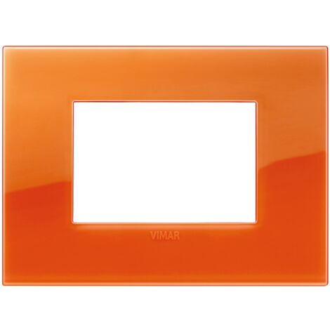 Placa Vimar Arke 3 módulos classic reflex naranja 19653.63