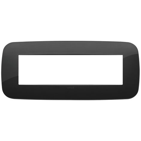 Placa Vimar Arke redonda 7 módulos negro 19687.81