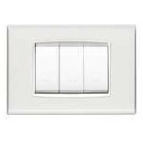 Placa Vimar Eikon blanco 3 módulos hielo Classic Reflex 20653.B41