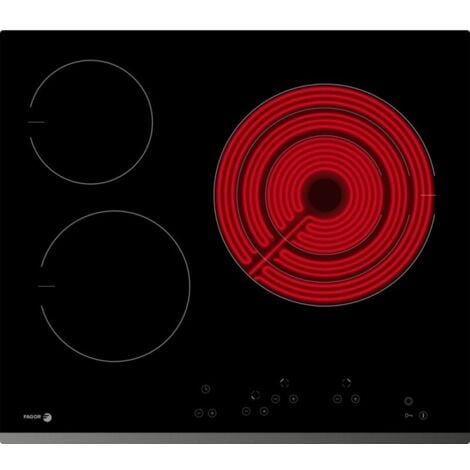 Placa Vitrocerámica 59,2cm 3 Zonas Fuego 27cm FAGOR 3VFT-330AS