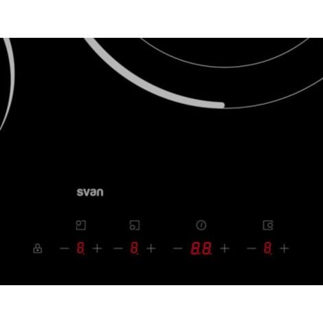 Placa Vitrocerámica 59cm 3 Zonas Fuego 30cm SVAN SV3601 Negro,