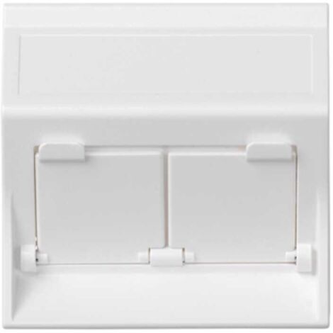 Placa voz y datos inclinada cg para 2 módulos blanco SIMON 50000086-030