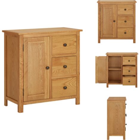 Placard 70x35x75 cm Bois de chêne massif - Armoire Rustique - Meuble Rangement - Commode - Buffet - Armoire Laterale