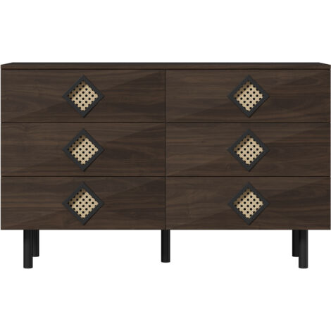 PLACARD avec tiroirs et rangement MDF Particle Board Walnut 120.00 x 40.00 x 74.00