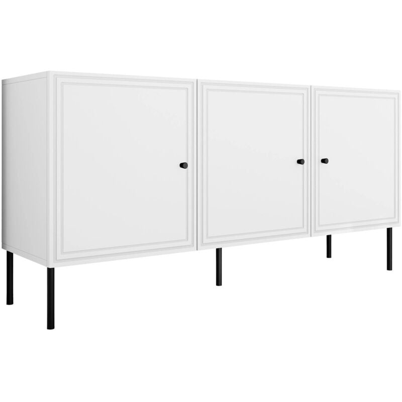 Buffet Monciru 100, Blanc, 75x151cm, Le nombre de portes: 040cm, Stratifié, mdf